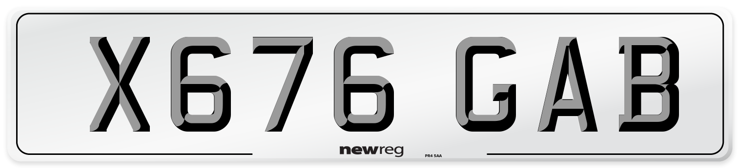 X676 GAB Number Plate from New Reg